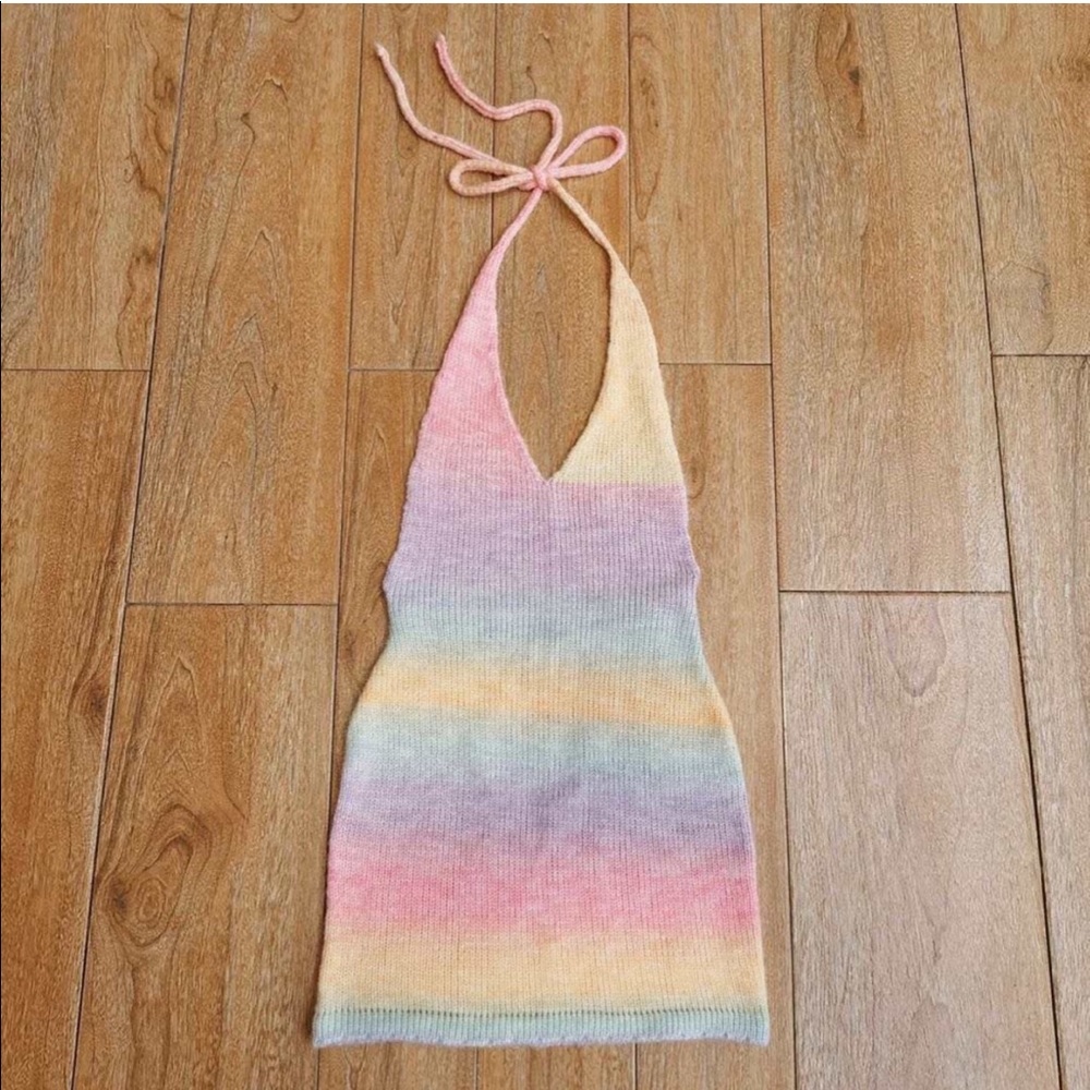 Rainbow knitted dress